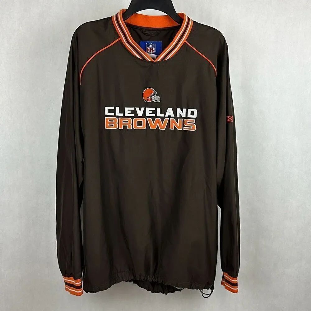 Reebok NFL Cleveland Browns Pullover Jacket Sz Large Cinch Waist